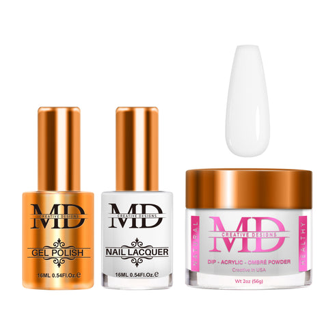 4-in-1 Trio Set - Gel + Lacquer + Dip + Acrylic - SUPER WHITE - K001